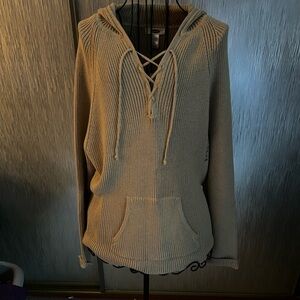 Womens Old Navy Tan Lace-Up Sweater